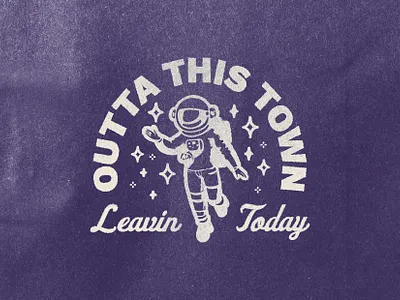 Leavin Today 👨‍🚀 art badge createive graphic design lockup spaceman spaceman badge type typography