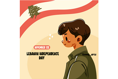 Hand Drawn Lebanon Independence Day celebration commemorate country culture day event flag freedom heritage history icon independence lebanese lebanon national patriot patriotic pride symbol unity