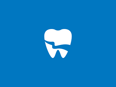 Dental + River Logo blue branding clinic company concept dental design graphic design illustration logo modern river simple