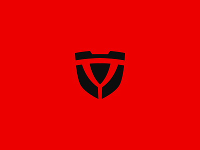 Y Defense Logo black branding company concept defense design graphic design illustration logo modern red shield simple y