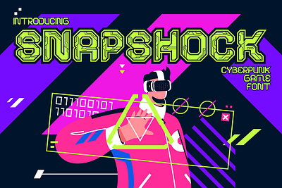 Snapshock – Cyberpunk Game Font aesthetic branding branding font creative cyberpunk font display font film futuristic font game font illustration logo font magazine font modern font movie music neon font poster font product design sci fi techno