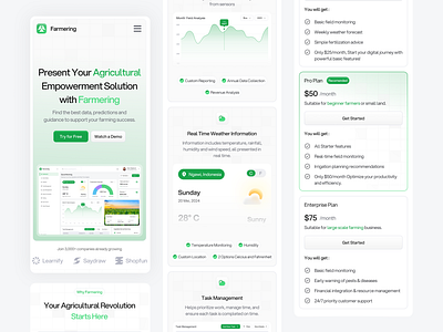 📱Farmering - Responsive Mobile Landing Page applications branding dashboard design farmer farmering graphic design landing page logo mobile apps responsive responsive mobile saas saas landing page typography ui ui design ui ux design ux design website