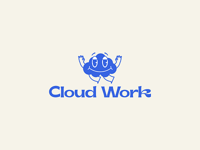 Cloud Work Logo cartoon logo cloud logo fun logo illustration logo logo design logo mark logotype mascot logo modern logo