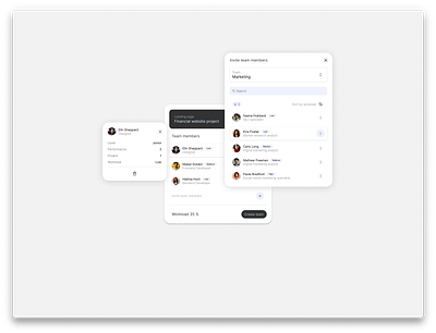 Workload Management UI design designinspiration figma teaminvite ui uidesign userinterface ux web dedign workloadmanagement