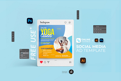 Yoga Class Instagram Post aam360 ad template design fitness marketing fitness post instagram template meditation post wellness design yoga yoga ad template yoga branding yoga class design yoga class template yoga inspiration yoga instagram post yoga practise template yoga template design