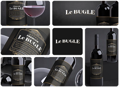 Le Bugle black bottle branding labeling logo package design package design branding wine