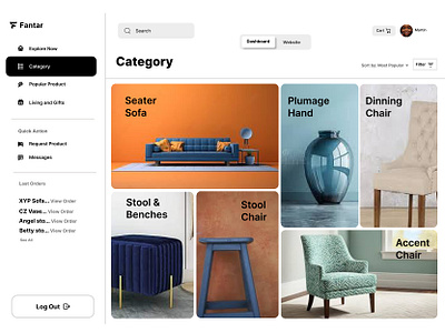 Furniture Store Home Page graphic design ui