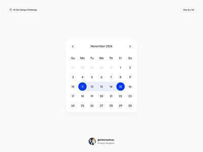 Date picker 30 day design challenge datepicker product design ui design uiux uiux design ux design