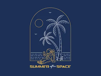 Summer After Space alien apparel astronaut beach branding galaxy holiday nasa outer space planet rocket sea space summer t shirt t shirt design travel ufo universe vacation