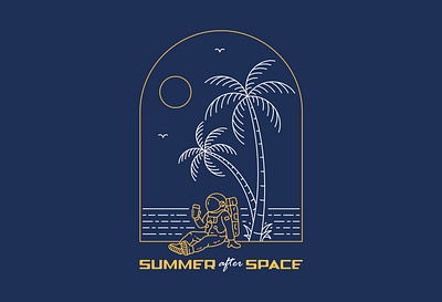 Summer After Space alien apparel astronaut beach branding galaxy holiday nasa outer space planet rocket sea space summer t shirt t shirt design travel ufo universe vacation