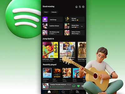 Daily UI Challenge Music Spotify (Design) animation ui