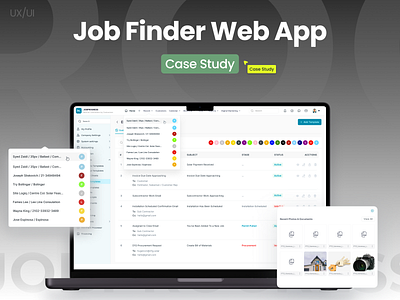 Job Finder Web App case study dashboard find job full time job job job finder local job mockup oguz search job