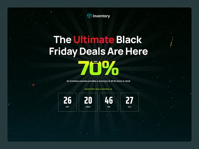 Black Friday Offer Landing Page Banner UI Concept banner black firday black friday banner black friday offer discount banner figma landing page template design typography ui ux