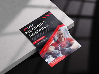 Mechanic asistance flyer design automotive automotive flyer brochure brochure design car mechanic car repair car service flyer flyer design mechanic mechanic flyer print design