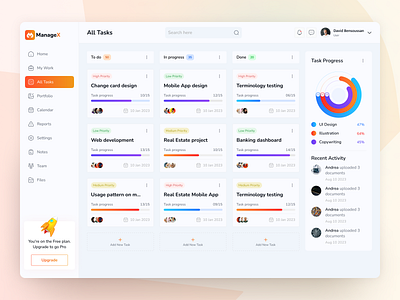 Service Management (Tasks & Portfolio) agency management clean dashboard designer my work portfolio service management task management tasks uiux webapp