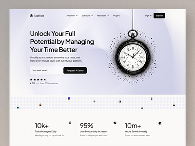 TaskTide - Website Design clockify management productive productivity project project management time time keep time management time tracker ui ux