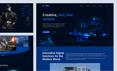 Sonex Digital landng page figma design landing page design motion desgin uiux design web design