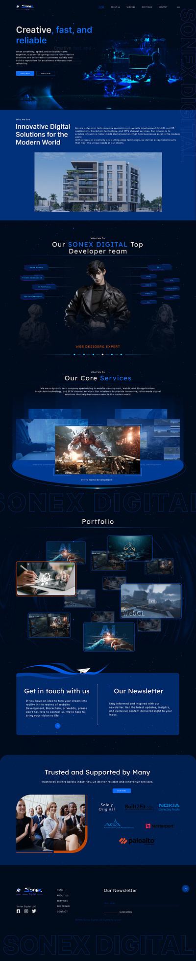 Sonex Digital landng page figma design landing page design motion desgin uiux design web design