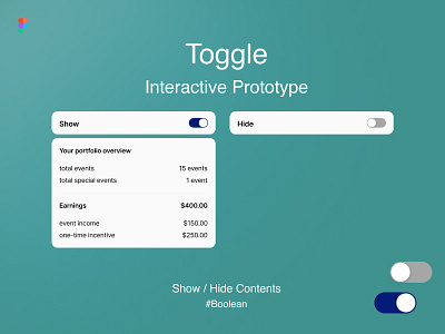 Toggle - Interactive Prototype animation design hide interactive prototype show toggle ui