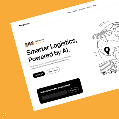 AI-Powered Logistics Company Web Design ai branding clean colors design dribbble dribbble best shot graphic design illustration landing page logistics product technology typography ui uiux ux web webdesign website