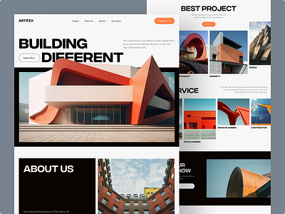 Architectural Agency website agency landing page apartment arch design architect architecture architecture design bold design experior design home page interface interior design landing page minimal real estate ui web web design webdesign website