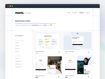 Fraktal - Copy paste your Framer components branding component framer free download ui ui design web app