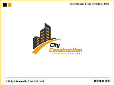 City Construction Logo Design | Construction Logo Branding abstract logo brand identity building logo business logo construction logo creative logo custom logo design graphic design house logo logo logo design logo designer minimalist logo modern logo property logo real estate real estate logo real estate logo design startup logo