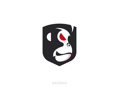 Gorilla & Shield Logo - Minimalist Animal Logo animal animal logo ape branding creative logo dainogo face gorilla gorilla logo king kong kong logo logo logo design minimal logo minimalist monkey shield shield logo strong logo symbol