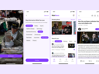 MakNews - News Mobile App app design graphic design mobile mobile app news news app ui user ux