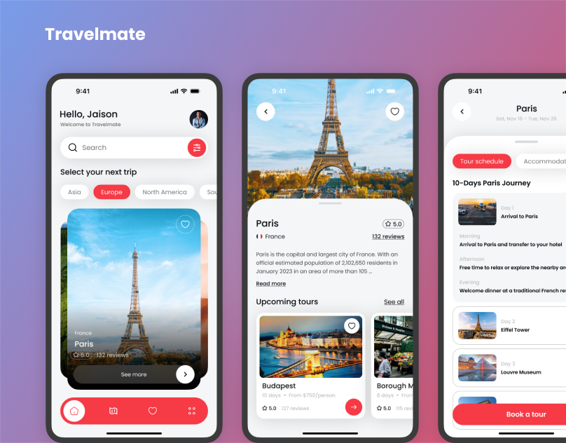 Travel Booking App figma graphic design mobileapp travel travel booking mobile app ui uidesign uiuxdesign ux uxdesign visualdesign