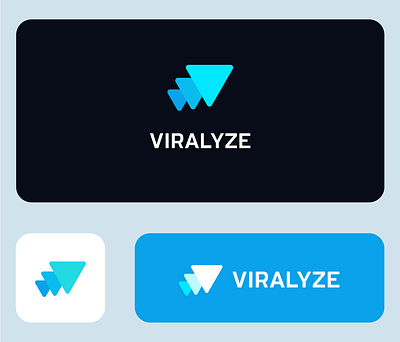 Logo and app icon for Viralyze app icon arrows blue brand branding design graphic design logo simple social trend viral