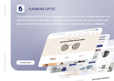 Kamran Optic – UI for Eyewear Professional Shopping branding graphic design ui ux web design