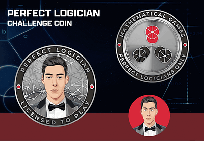 PERFECT LOGICIAN CHALLENGE COIN 3d animation branding coin crypto design graphic design illustration logo ui