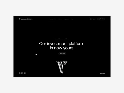 Website Project for Vanquish 3d agency animation art direction clean company website crypto finance fintech firm investing platform investment landing page mobile sleek website startup studio ui ux web design web3