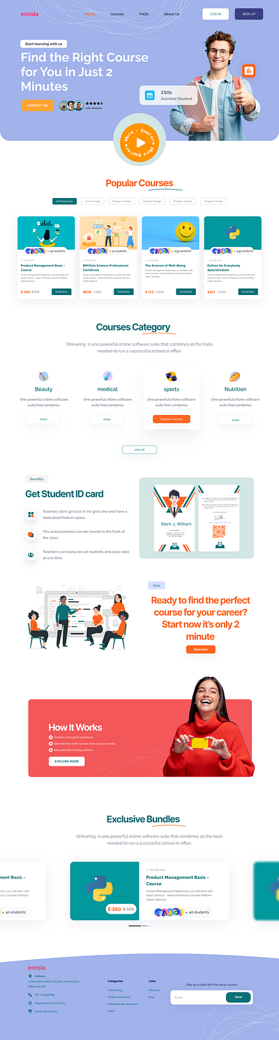 Learning landing page design ui/ux figma ui ux