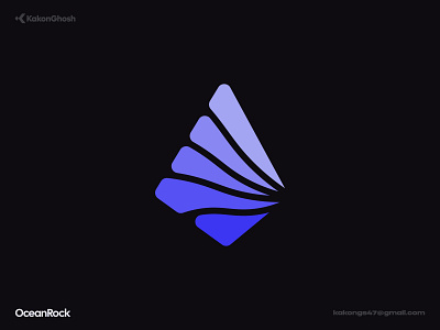 Ocean+Rocks Logo Concept brand design brand identity branding design logo minimal modern logo ocean rock tech