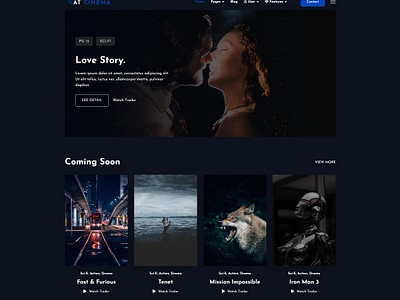 AT Cinema Onepage WordPress Theme cinema landing page wordpress theme