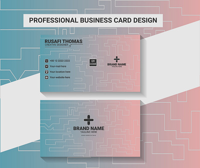 Professional & Simple Business Card Design bi fold business card card flyer id card illustretor photoshop tri fold