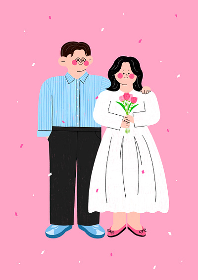 Commisioned Art for Newlyweds advertising collaboration commission design illustration illustrator procreate