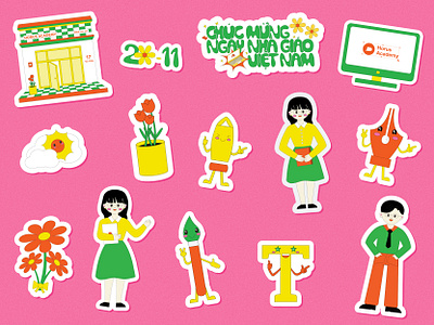 Vietnam Teacher's Day - 20th of Nov design graphic design graphicilustration illustration stickers vector