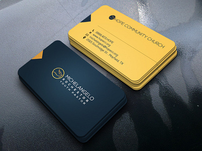 Black & Yellow matte business card design graphic design