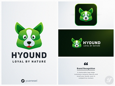 HYOUND Logo Design! animal app branding colourful dog gradient graphic designer illustration logo logo maker modern ui ux