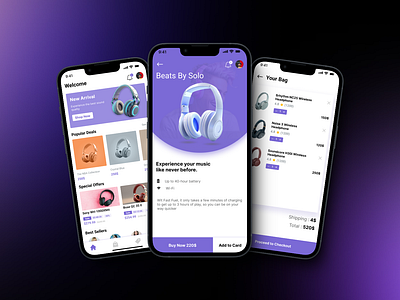 E-commerce App UI Design app dark theme design ecommerce app figma mobile app design ui ui desogn ux