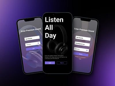 Headphones E-commerce App UI Design app dark theme design ui ux