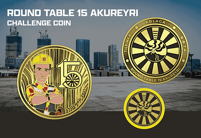 ROUND TABLE 15 AKUREYRI CHALLENGE COIN 3d animation branding coin crypto design graphic design illustration logo ui