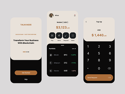 Crypto Currency - Mobile App blockchain crypto cryptocurrency design exchange finance minimal mobile app talavadze trade trading transactions ui ux wallet