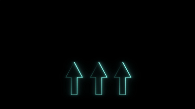 Neon Arrow animation on Dark Background glow