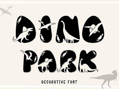 DINOPARK Display Font art deco font blackletter font bubble font cool font cute font dinopark display font display font elegant font fancy font handwriting font lettering font pretty font slab serif font tattoo font typewriter font y2k font