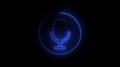 Microphone Neon animation on Dark Background loop