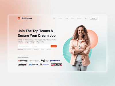 HireHorizon - AI Recruiting Software branding careerdevelopment dashboarddesign figmadesign hirehorizon jobportal jobsearch uidesign uiux